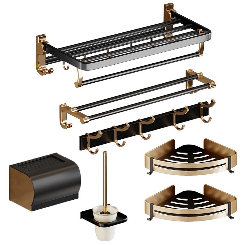 Lisslune | Traditional Black Aluminum Bathroom Fittings Set Bathroom Accessories Kit