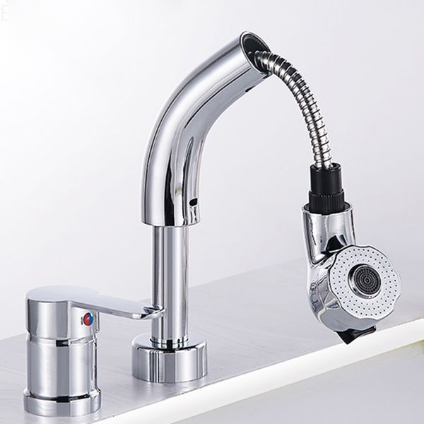 Lisslune | Vessel washbasin faucet High arc three-way spout 2-hole fittings