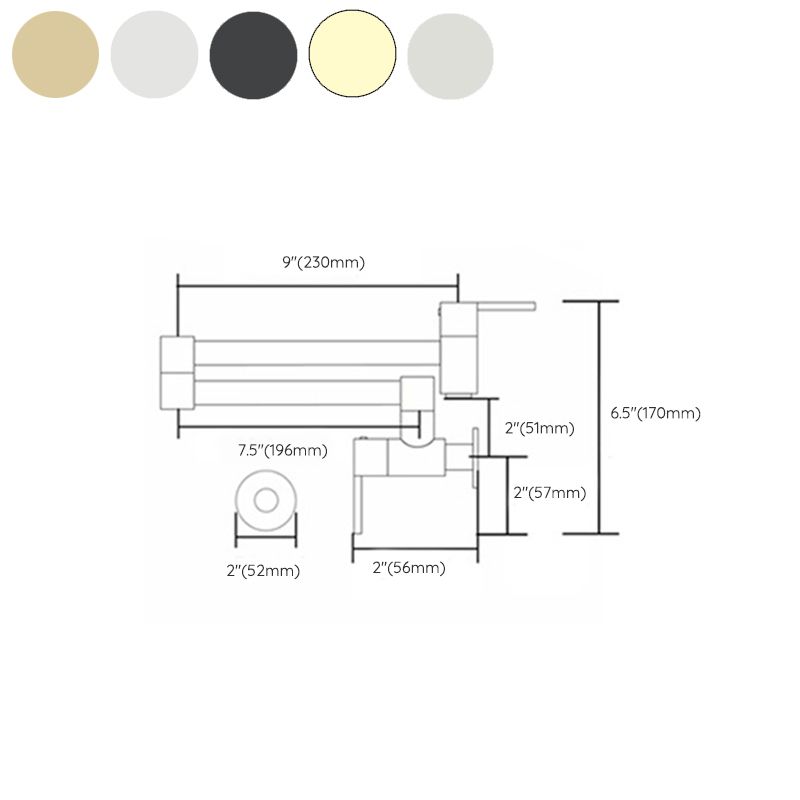 Lisslune | Beautiful Wall Mounted Brass Fixtures Stain Resistant Wall Mounted Bathroom Faucet