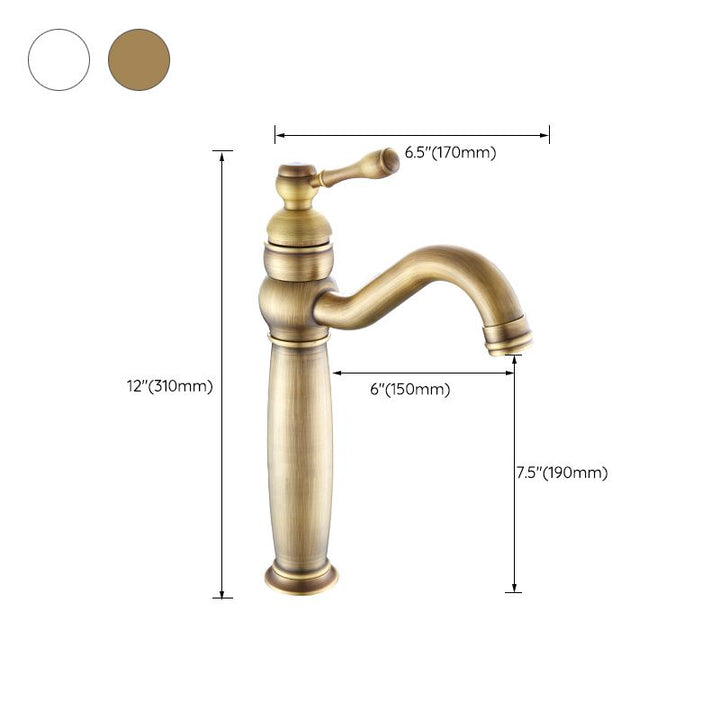 Lisslune | Round Basin Faucet Bathroom Faucet Single Lever High Arc Basin Faucet