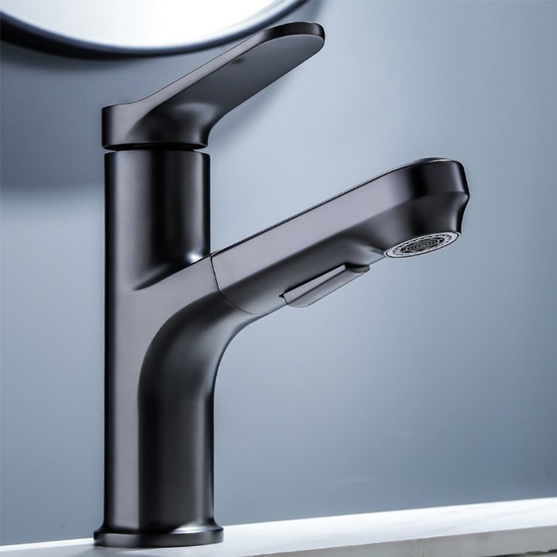 Lisslune | Vessel Sink Faucet Modern Pull-Out Bathroom Faucet with One Lever Handle