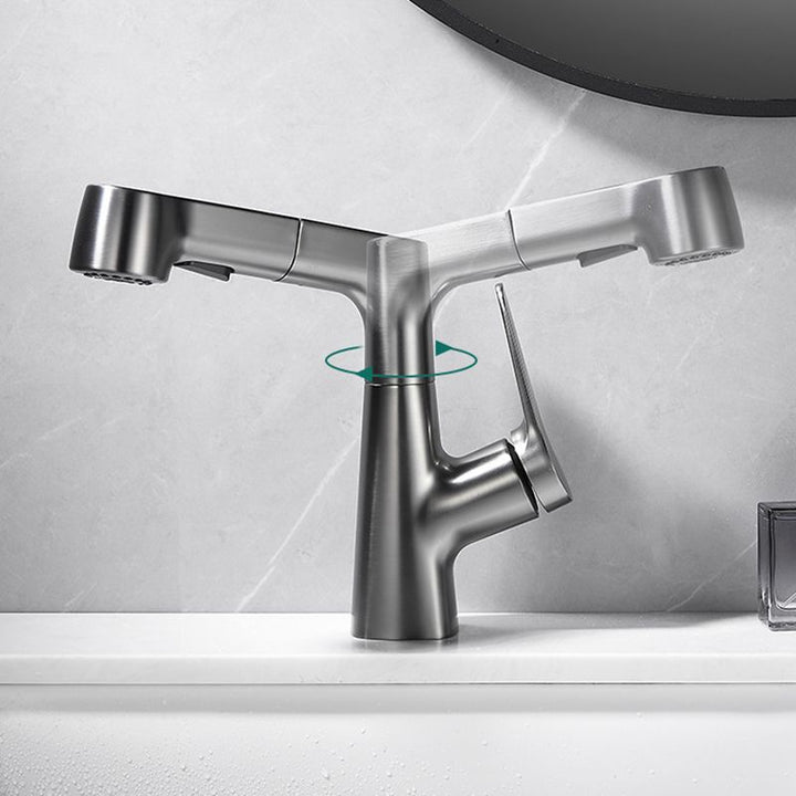 Lisslune | 1-Handle Brush Nickel Widespread Faucet Single Hole Bathroom Vessel Faucet with Brass