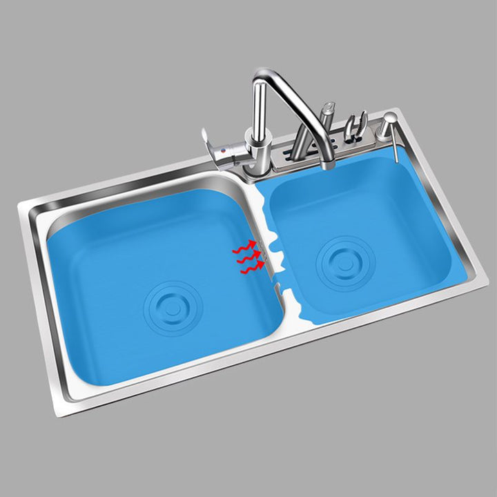 Lisslune | Modern Style Kitchen Sink Stainless Steel 2 Holes Top Mount Kitchen Sink