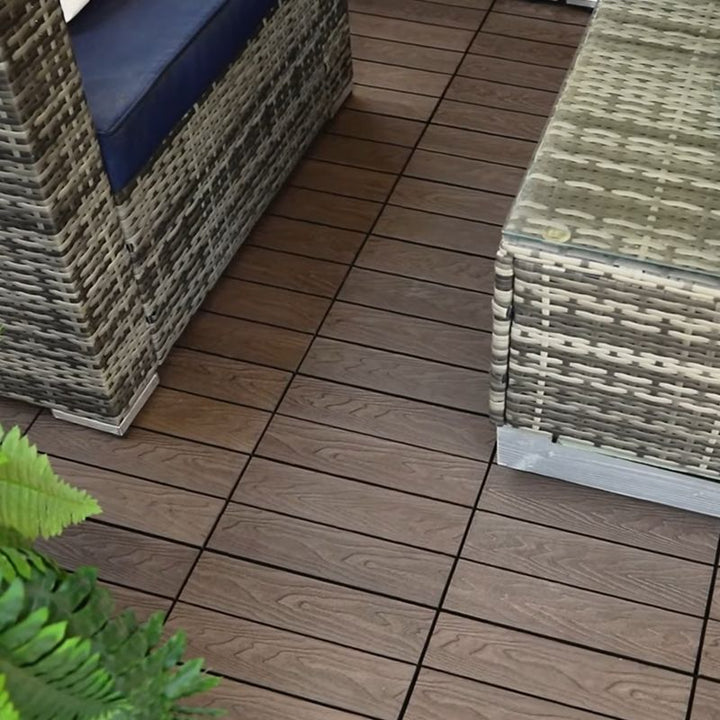 Lisslune | Striped pattern terrace tiles interlocking tiles kit outdoor patio