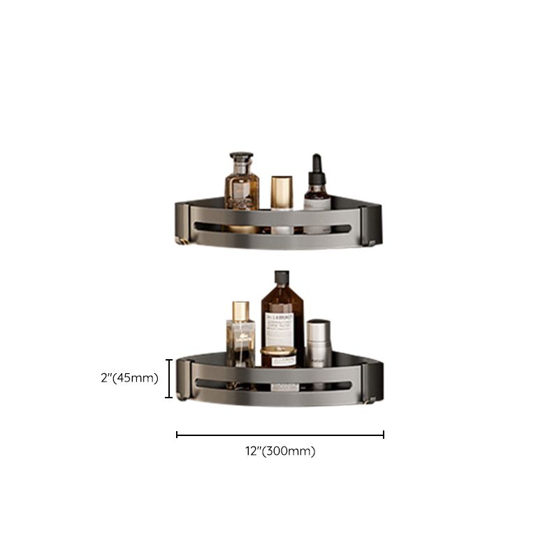 Lisslune | Aluminium modern bathroom accessory set polished grey bathroom shelf/toilet paper holder/robe hooks