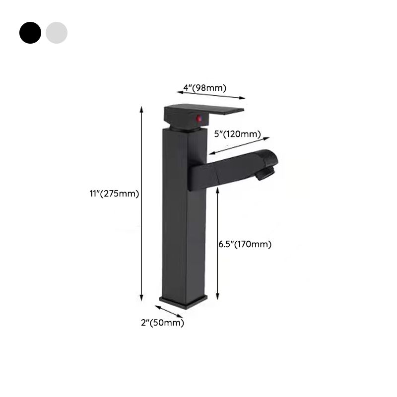 Lisslune | Lever Handle Faucet Contemporary Pull-Out Faucet for the Bathroom