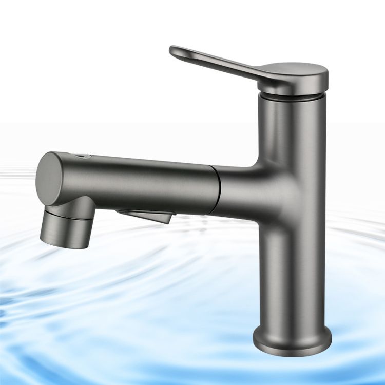 Lisslune | Extendable Bathroom Faucet Brass Modern Faucet with Water Hose