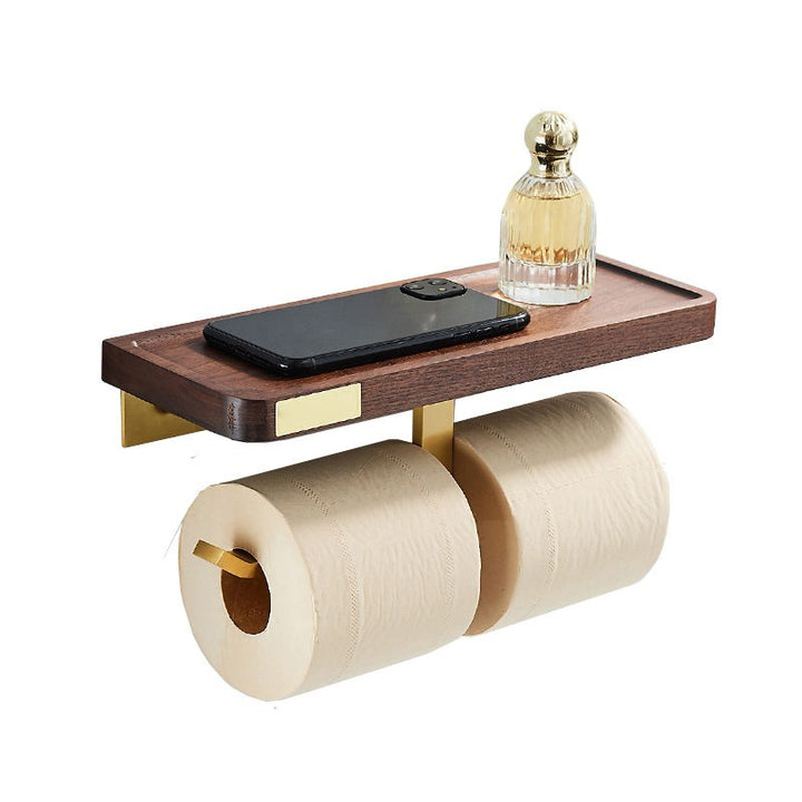 Lisslune | Wood and Aluminum Bath Hardware Set Golden Bathroom Accessories Set