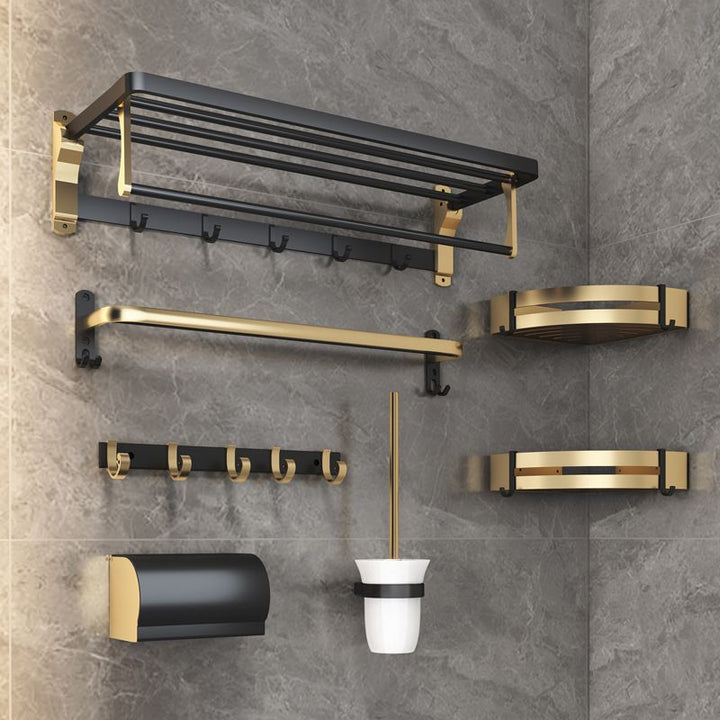Lisslune | Black & Brass Bathroom Set Modern Style Bathroom Accessories As Individual Piece Or As Set