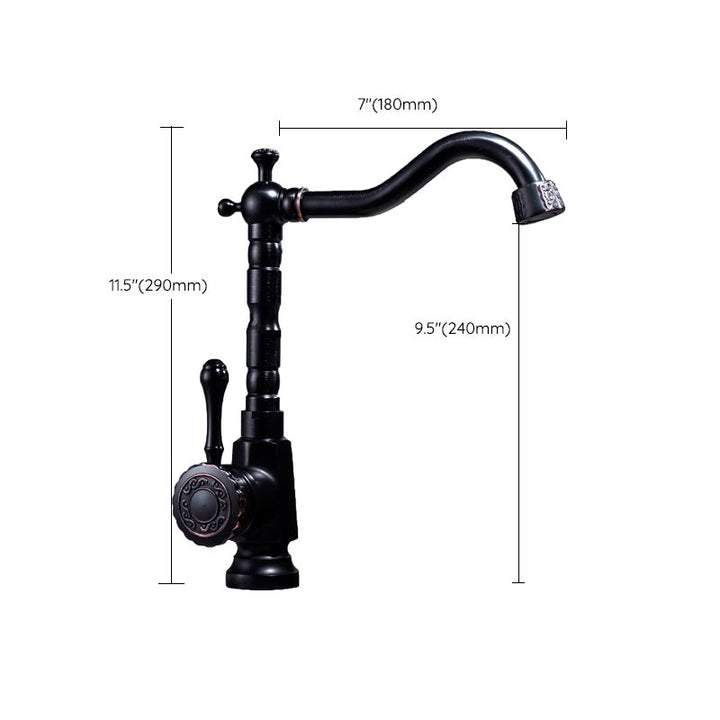 Lisslune | Glam Style Basin Faucet with Swivel Spout and Lever Handle