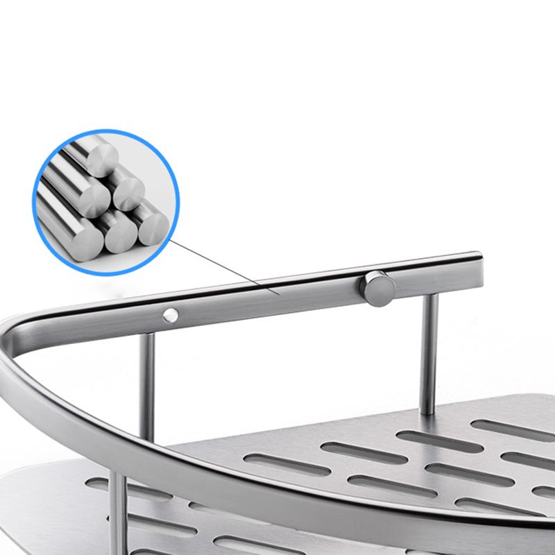 Lisslune | 3-piece modern bathroom accessory set aluminum bath shelf in silver