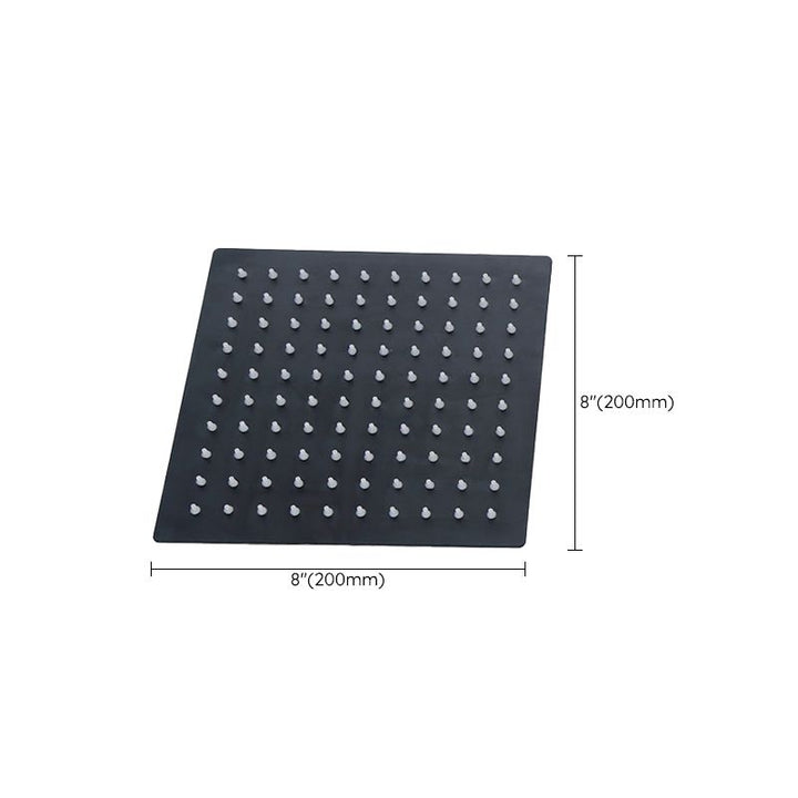 Lisslune | Black Square Fest Shower Head Modern Style Wall Mounted Shower Head