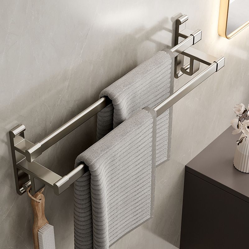 Lisslune | Gray Bathroom Accessory Set Contemporary Style Aluminum Towel Bar
