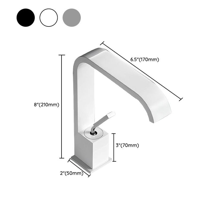 Lisslune | Unique Sink Faucet Bathroom Brass Solid Color Waterfall Spout Faucet