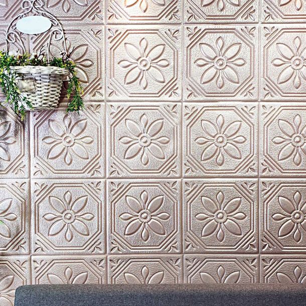Lisslune | Modern Wall Panel Floral 3D Print Peel and Stick Waterproof Wall Panels
