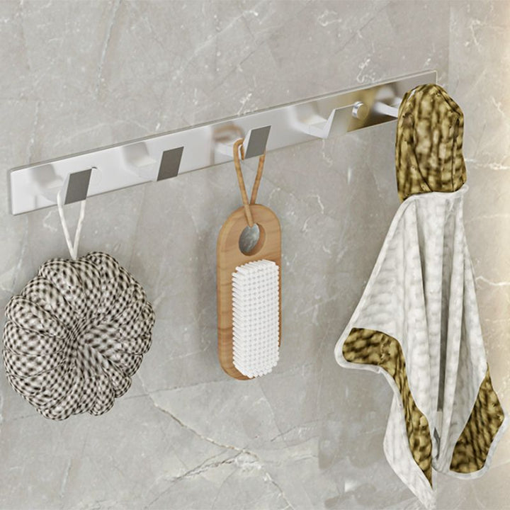 Lisslune | Modern Bath Accessory Set Silver Bathroom Shelf Towel Holder Bathroom Accessory Kit