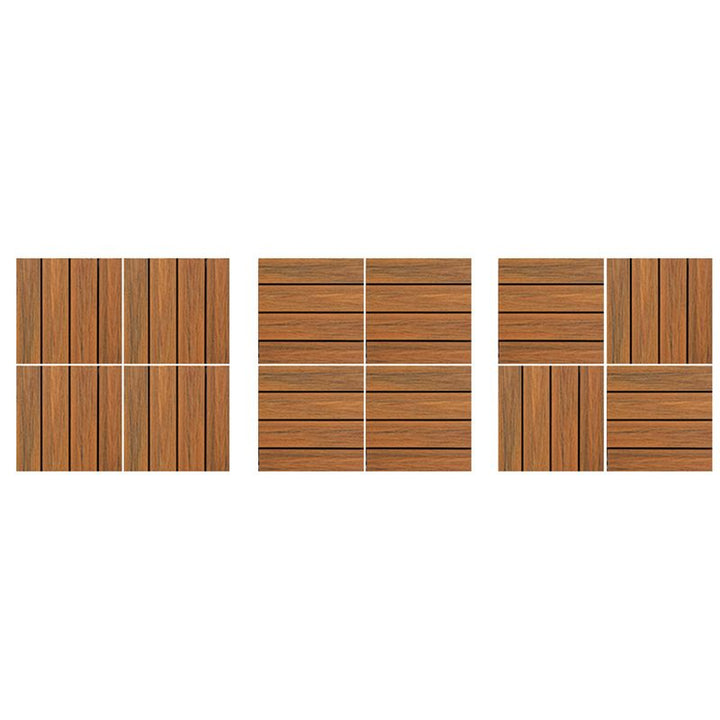 Lisslune | Square PVC Deck/Patio Floor Tiles Interlocking Installation Outdoor Patio Tiles