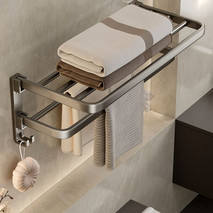 Lisslune | Modern Stainless Steel Bathroom Shelf Bathroom Accessories Set Towel Holder Bathroom Set