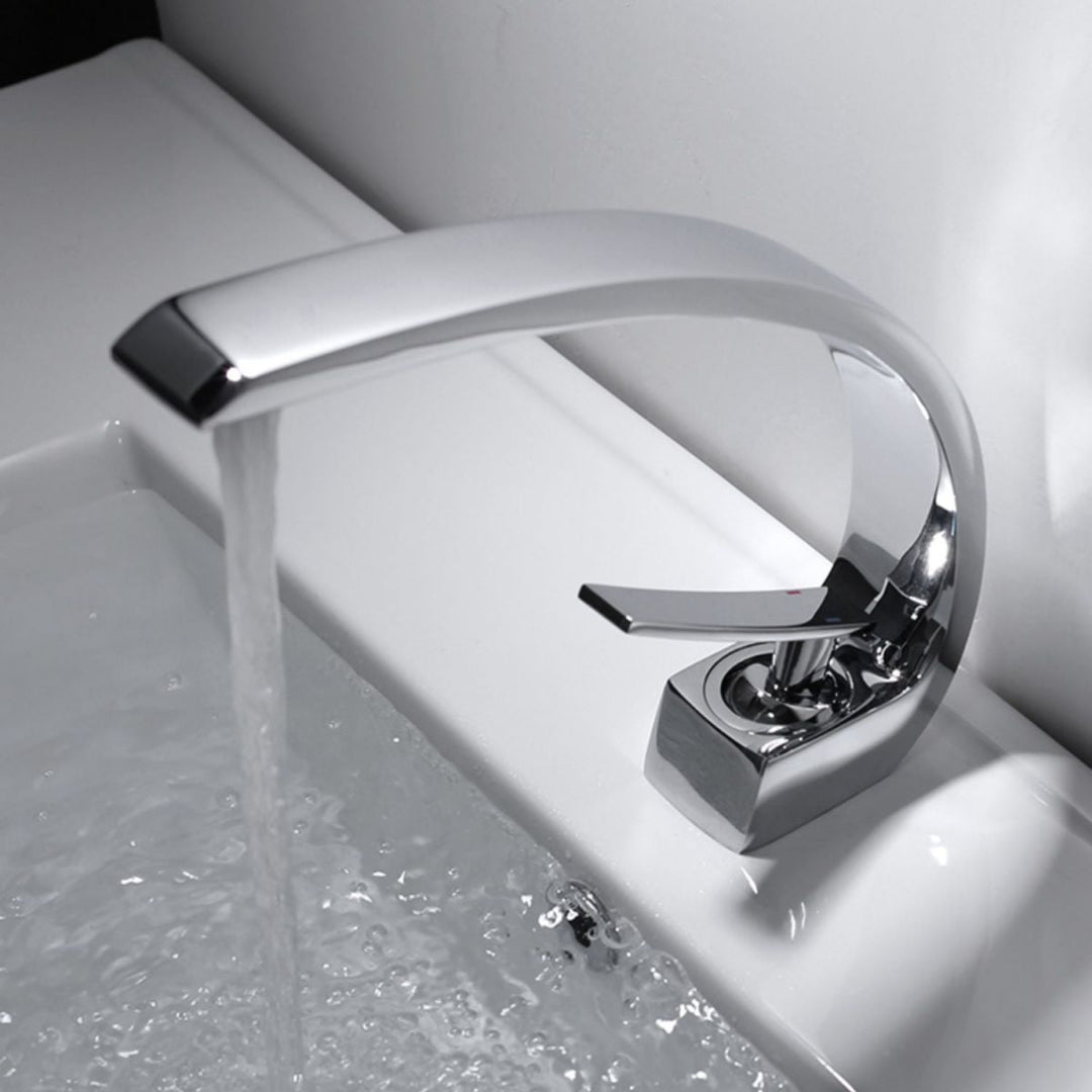 Lisslune | Waterfall Spout Widespread Sink Faucet Modern Lever Handles Sink Faucet