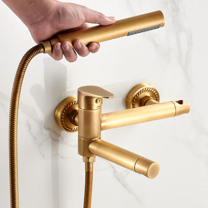 Lisslune | Contemporary Wall Mounted Bathtub Filler Single Handle Metal Faucet