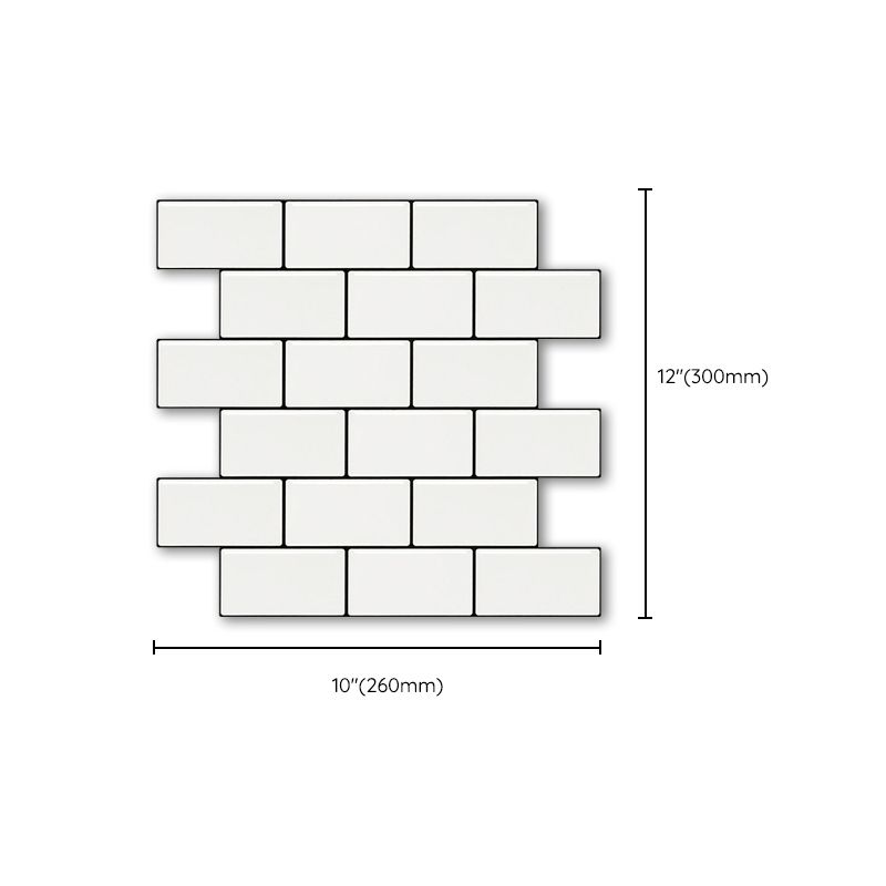 Lisslune | White Subway Tile Waterproof PVC Peel & Stick Tile for Backsplash Wall