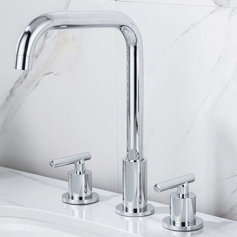 Lisslune | Modern 2-Handle Bathroom Sink Faucet 3-Hole Widespread Bathroom Faucet