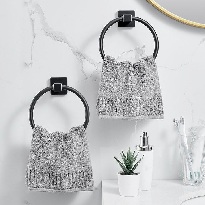 Lisslune | Traditional Bathroom Accessories Set Black Towel Ring Bathroom Shelf Bathroom Accessories Set