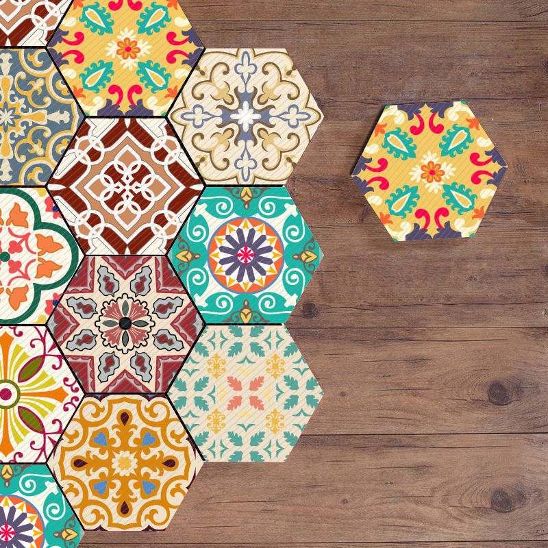 Lisslune | Plastic Mosaic Tile Wallpaper Hexagonal for Stick and Remove Back Wall Tile