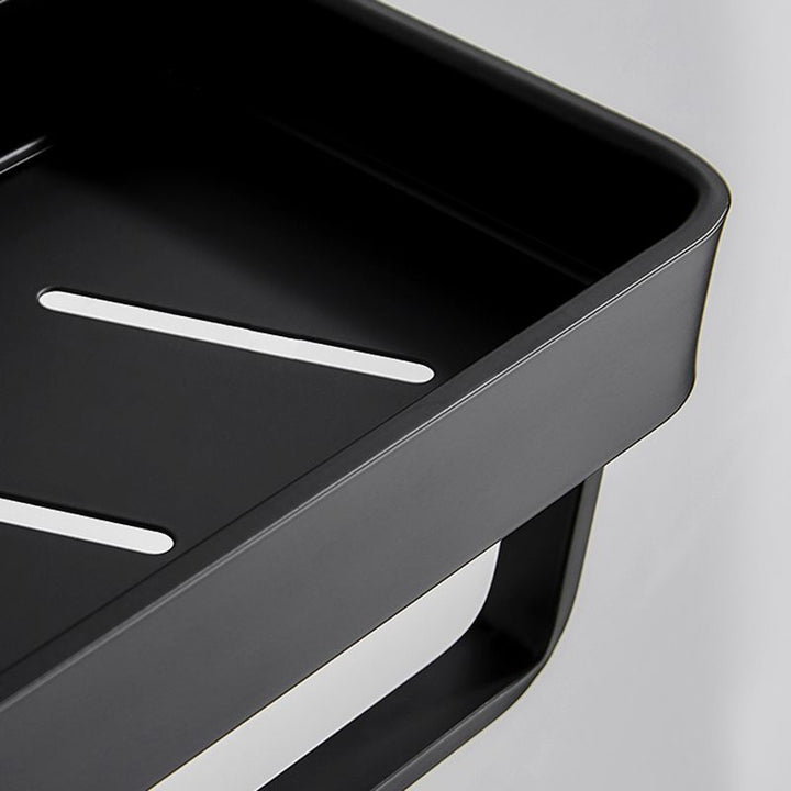 Lisslune | Matt Black Bathroom Set Modern 1/2 - Piece Stainless Steel Bathroom Shelf