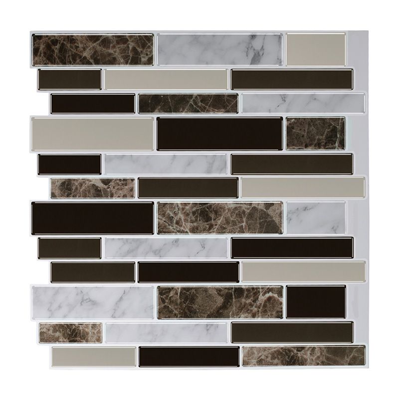 Lisslune | PVC Peel & Stick Tile Subway Rectangle Stain Resistant Peel & Stick Tile for the Kitchen