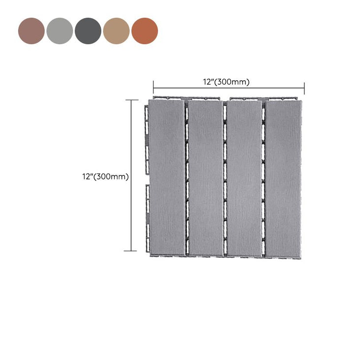 Lisslune | 30 cm X 30 cm 4-Slat Square Deck/Patio Floor Tiles Snap Fit Installation Floor Tiles