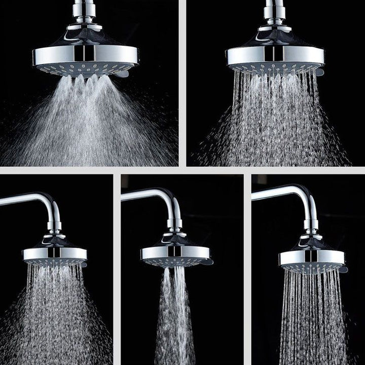 Lisslune | Modern Standard 5 Settings Shower Head Round Metal Adjustable Spray Pattern Shower Head
