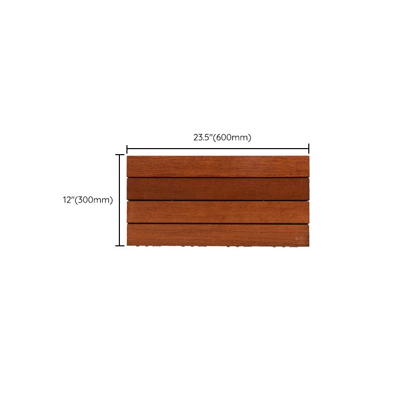 Lisslune | 4-Slat Wood Deck/Patio Floor Tiles Interlocking Installation Floor Tiles