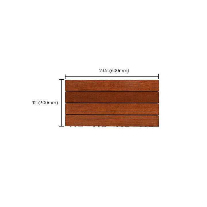 Lisslune | 4-Slat Wood Deck/Patio Floor Tiles Interlocking Installation Floor Tiles