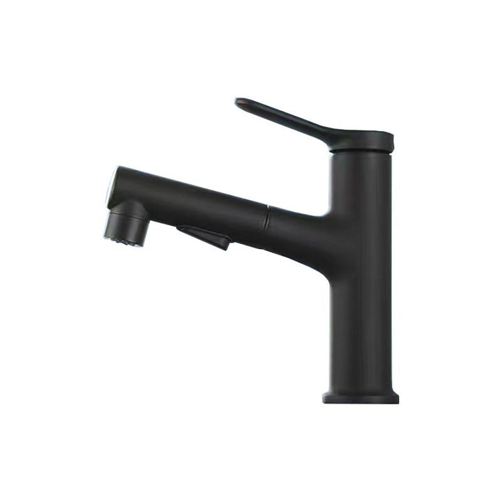 Lisslune | Pull-out simple bathroom sink tap 1 hole single lever faucet