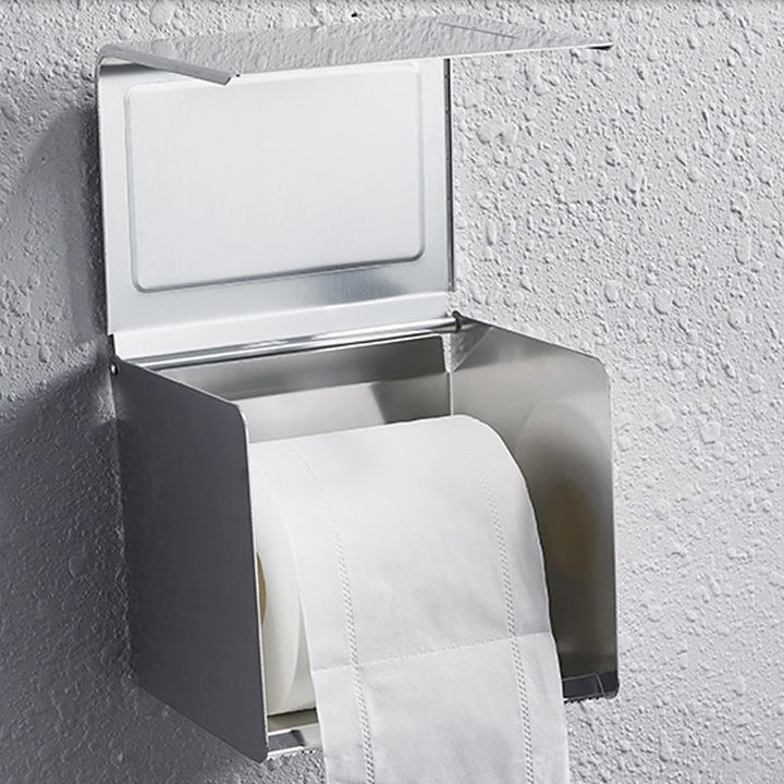Lisslune | Contemporary bathroom accessory set made of aluminum with towel holder/bath shelf