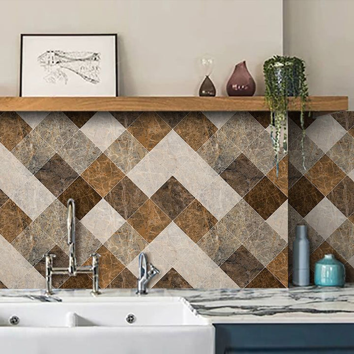 Lisslune | Brown non-slip floor tile 30 cm x 60 cm brick effect single tile PVC