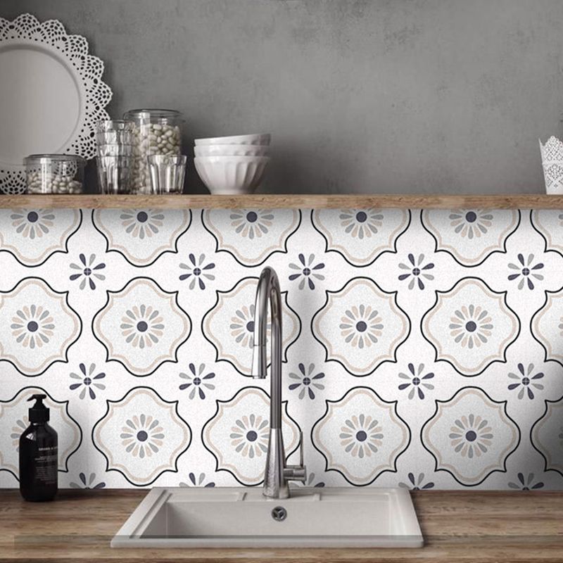 Lisslune | Square Indoor Vinyl Flooring Self-adhesive Flower Pattern Waterproof Vinyl Flooring