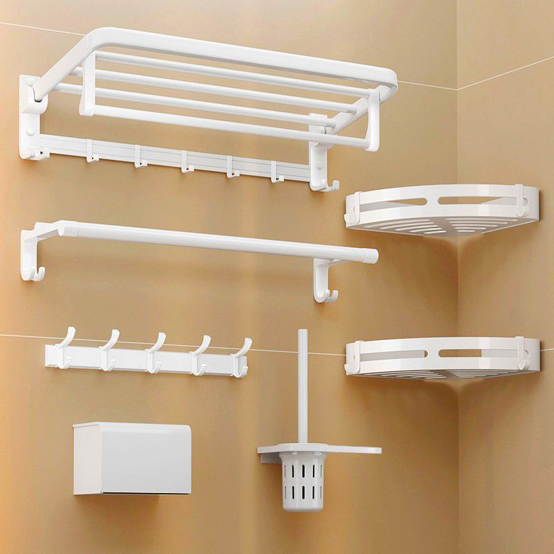 Lisslune | Modern Bathroom Hardware Set Towel Bar White Bathroom Shelf Bathroom Hardware Set