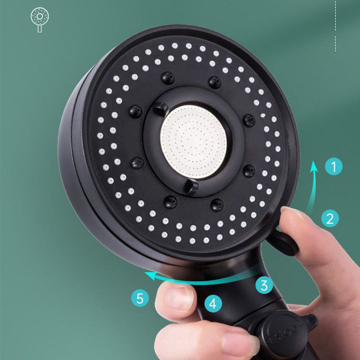 Lisslune | Contemporary Shower Head Combo Hand Shower Plastic Wall Mount Black Shower Head