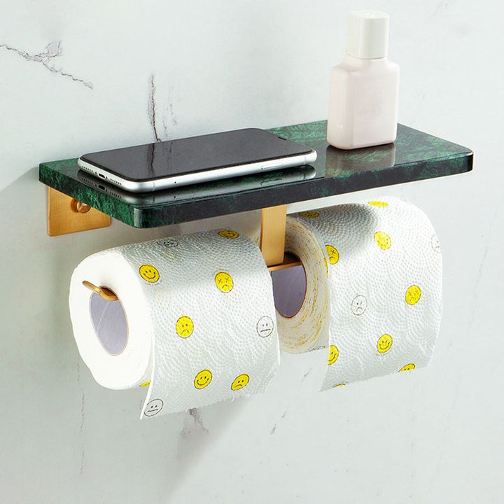 Lisslune | Golden Bath Hardware Set Brass & Marble Bathroom Accessories Set