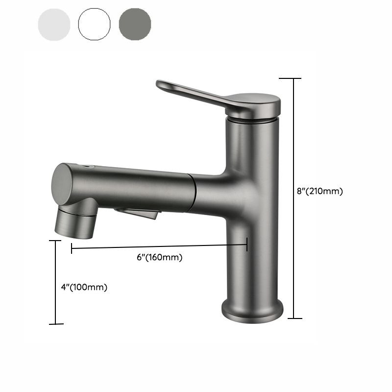 Lisslune | Extendable Bathroom Faucet Brass Modern Faucet with Water Hose