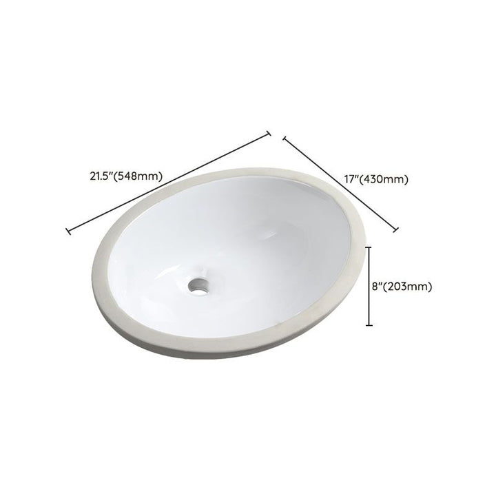 Lisslune | Modern Oval Wash Stand Ceramic Table Installation Sink Bathroom