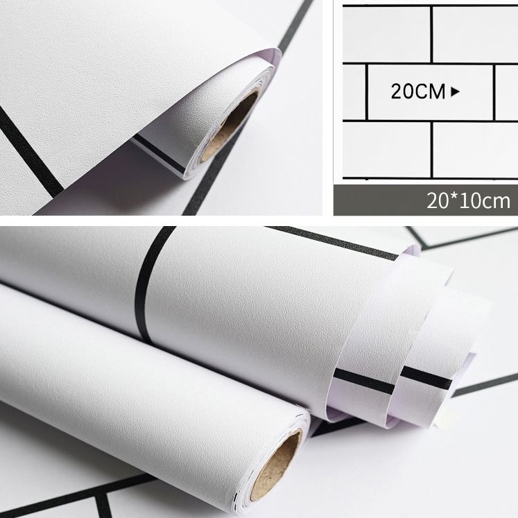 Lisslune | Modern Kitchen Backsplash Tile Check Print Peel and Stick Backsplash Tile