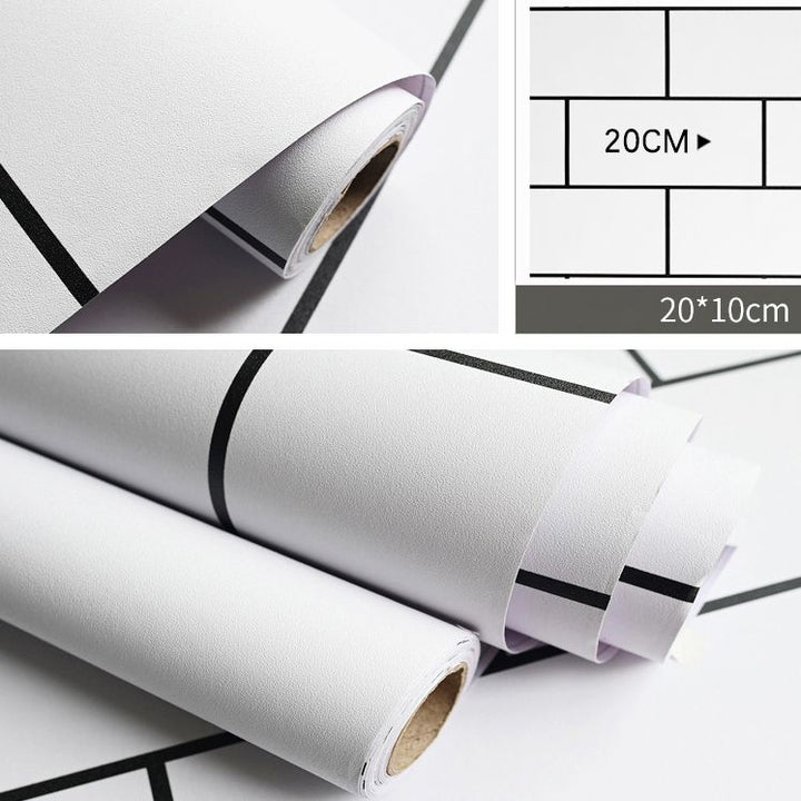 Lisslune | Modern Kitchen Backsplash Tile Check Print Peel and Stick Backsplash Tile
