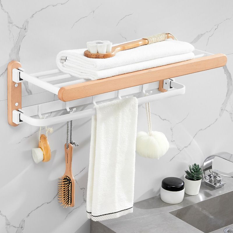 Lisslune | White 7-piece bathroom accessory set wood and metal bath set