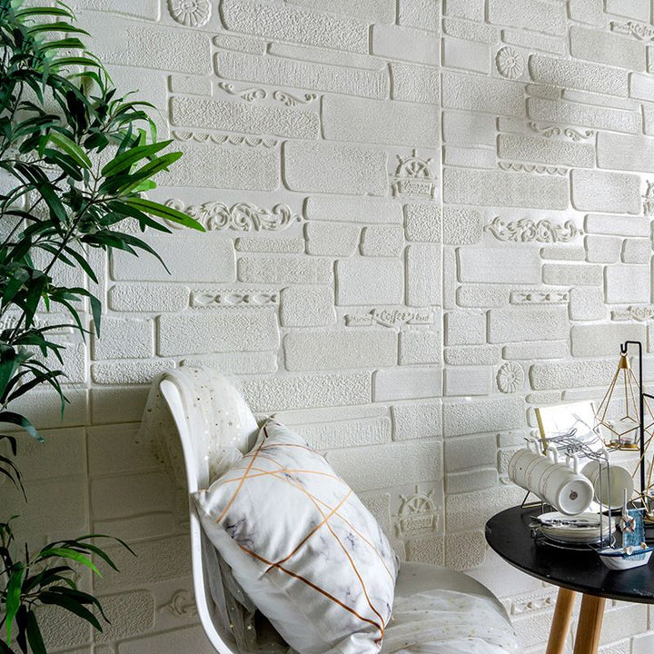 Lisslune | Modern Wall Covering Peel and Stick Brick 3D Print Waterproof Wall Panel