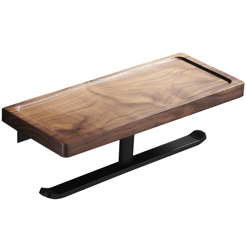 Lisslune | Wood & Aluminum Bathroom Set Brown Bathroom Accessory Set