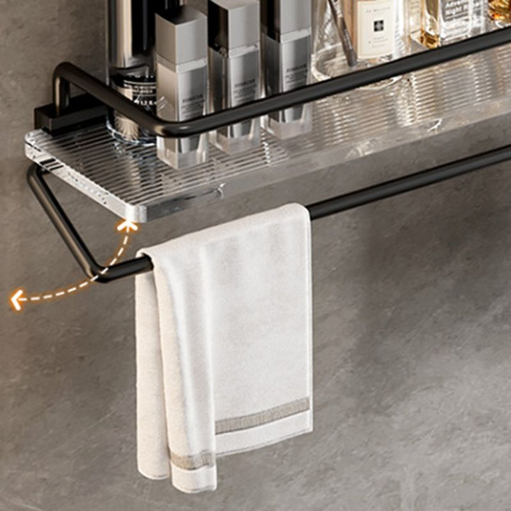 Lisslune | Black Bathroom Set Metallic & Acrylic Bathroom Accessories Set made of Stainless Steel Aluminium