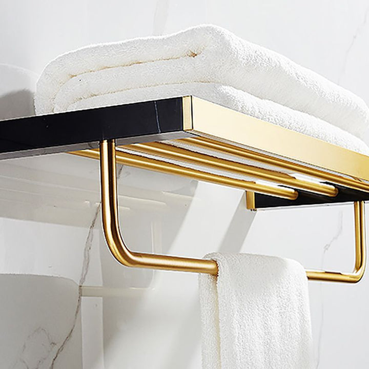 Lisslune | Metal and Marble Bathroom Minimalist Accessory as a Single Item or in a Set in Gold